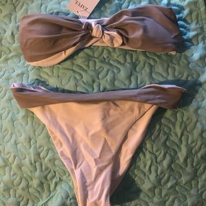 Zaful grey and white bikini